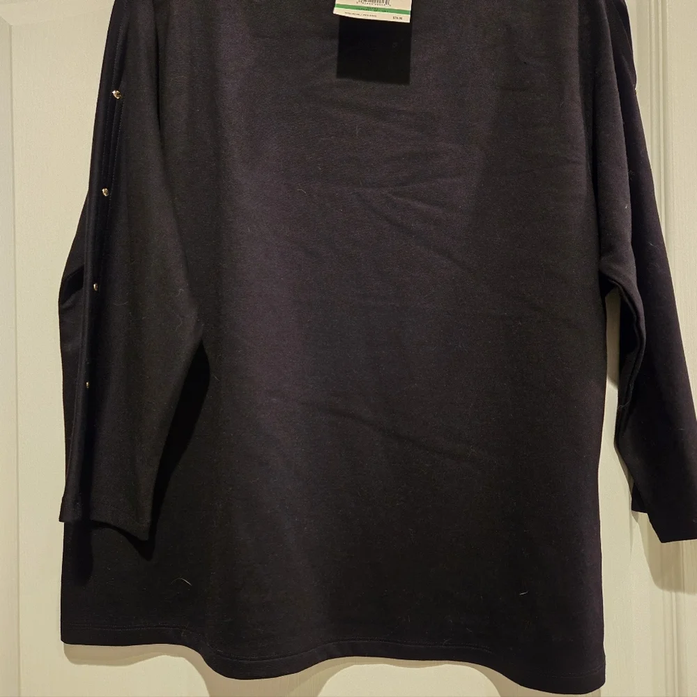Anne Klein Black Crew Neck Sweater - Picture 1 of 6